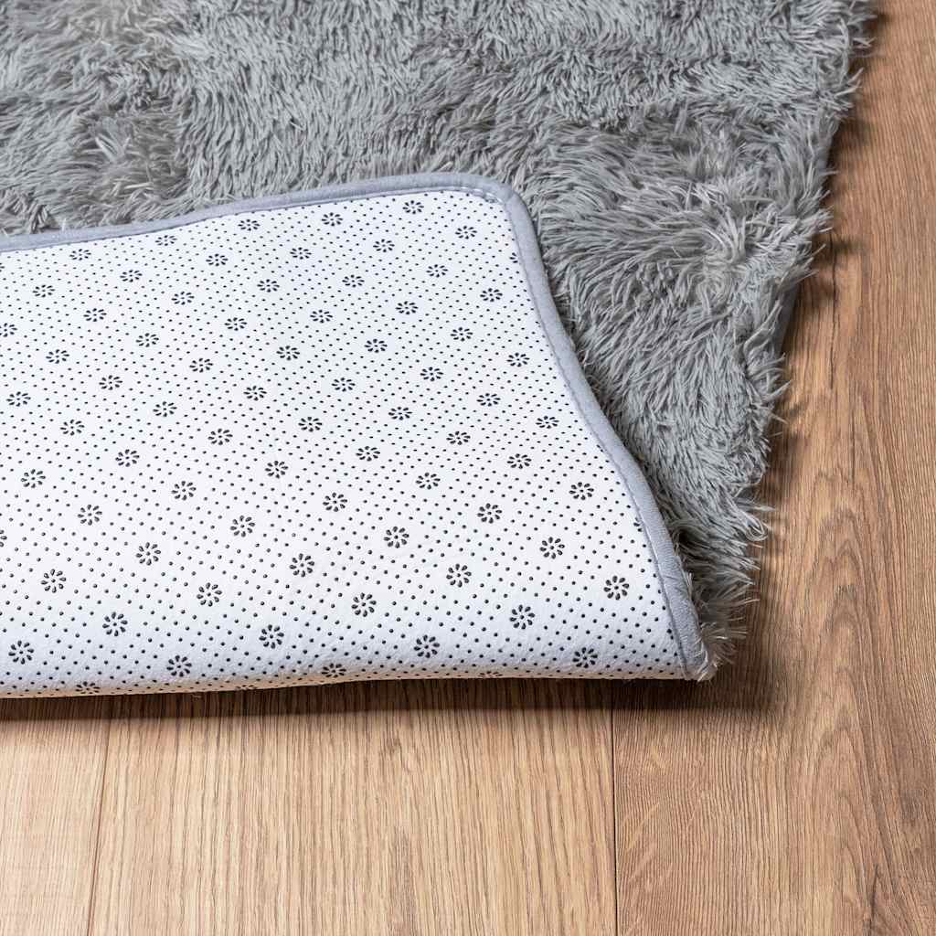 Hoogpolig vloerkleed NAVARRA 240x340 cm polyester lichtgrijs