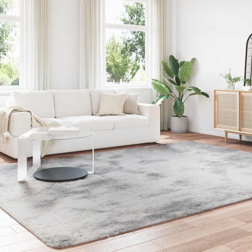 Hoogpolig vloerkleed NAVARRA 240x340 cm polyester zilvergrijs