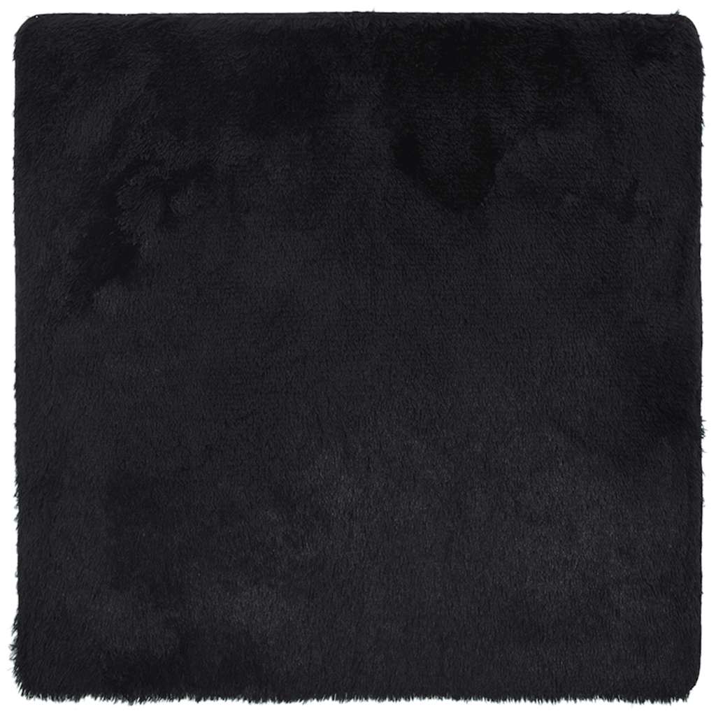 Hoogpolig vloerkleed NAVARRA 120x120 cm polyester zwart