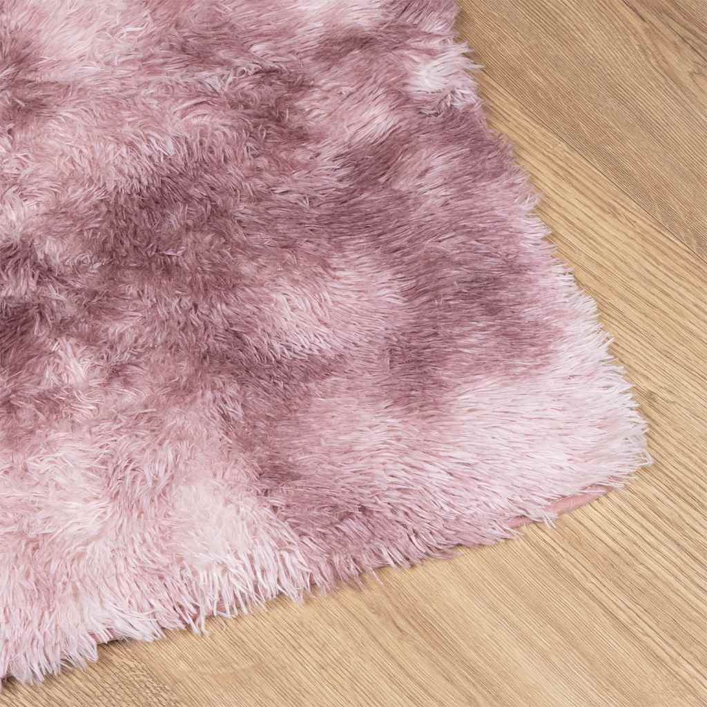 Hoogpolig vloerkleed NAVARRA 120x120 cm polyester stoffig roze