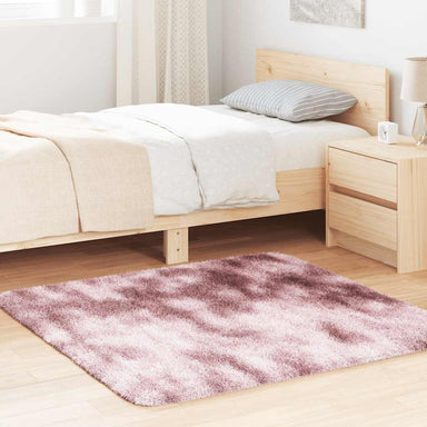 Hoogpolig vloerkleed NAVARRA 120x120 cm polyester stoffig roze