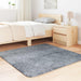 Hoogpolig vloerkleed NAVARRA 120x120 cm polyester lichtgrijs