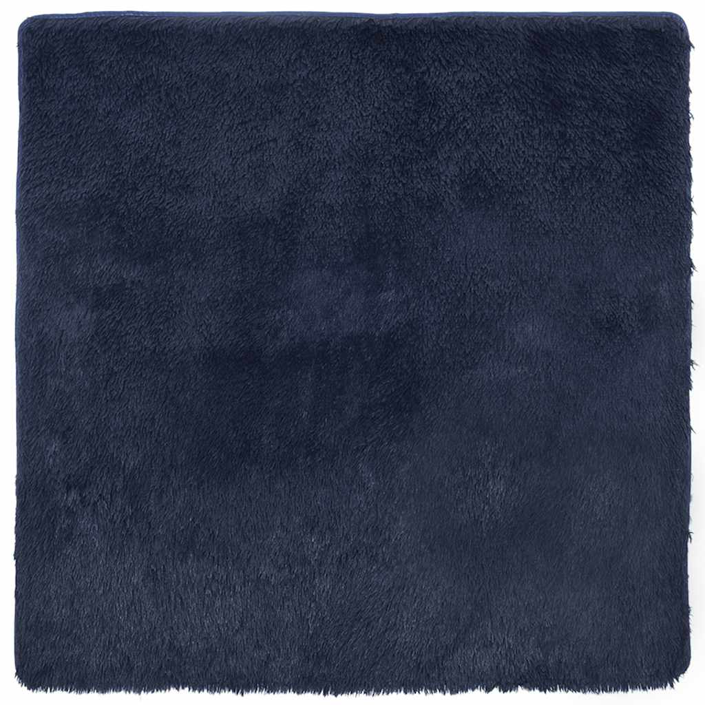 Hoogpolig vloerkleed NAVARRA 120x120 cm polyester marineblauw