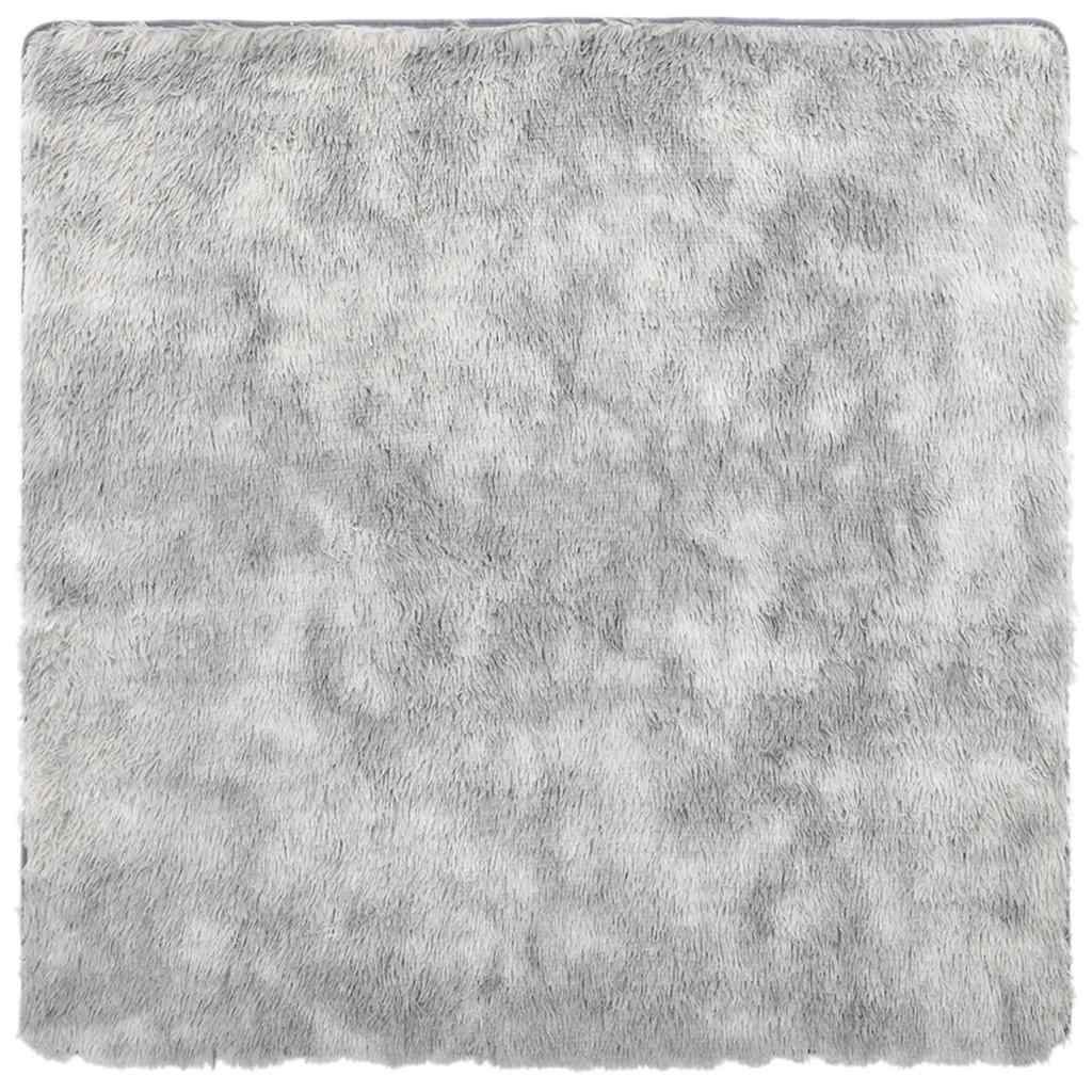Hoogpolig vloerkleed NAVARRA 120x120 cm polyester zilvergrijs