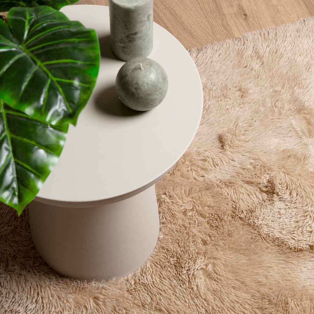 Hoogpolig vloerkleed NAVARRA 160x160 cm polyester beige