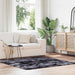 Hoogpolig vloerkleed NAVARRA 160x160 cm polyester donkergrijs