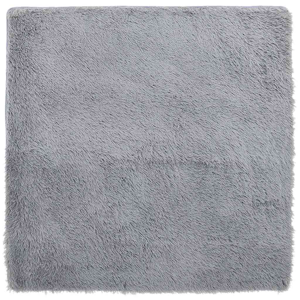 Hoogpolig vloerkleed NAVARRA 160x160 cm polyester lichtgrijs