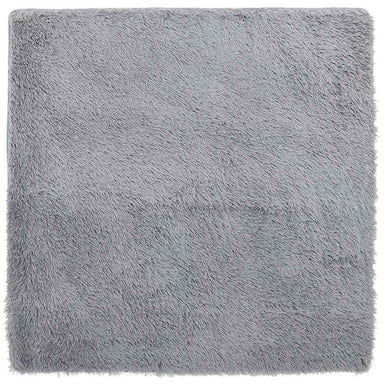 Hoogpolig vloerkleed NAVARRA 160x160 cm polyester zilvergrijs