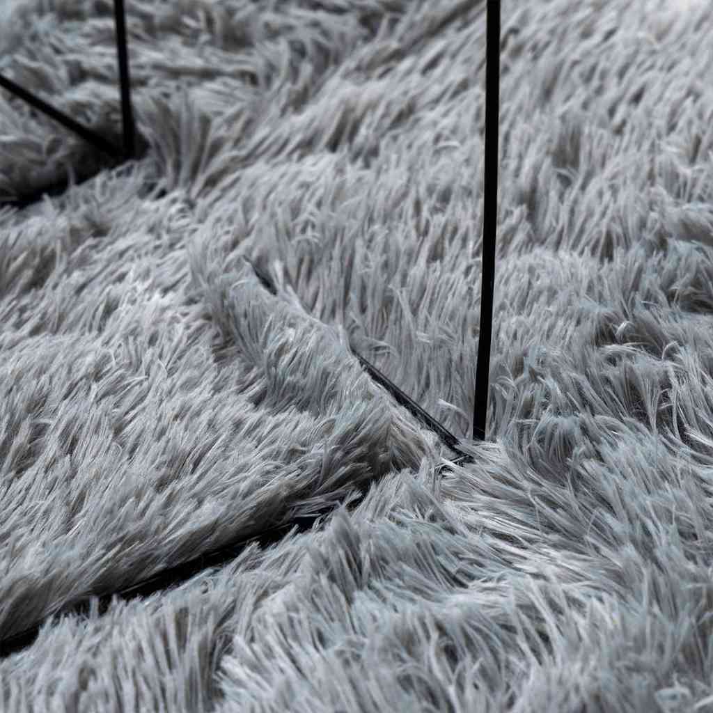Hoogpolig vloerkleed NAVARRA 200x200 cm polyester lichtgrijs