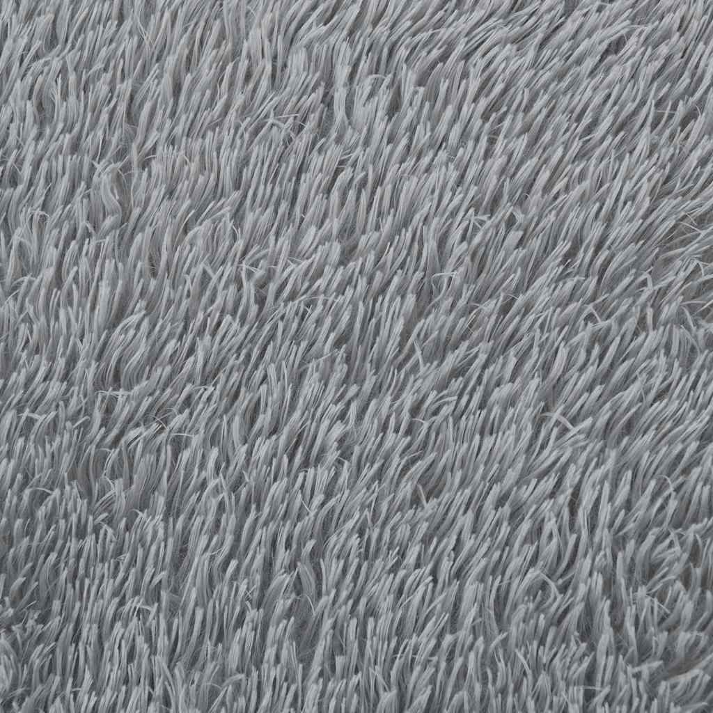 Hoogpolig vloerkleed NAVARRA 200x200 cm polyester lichtgrijs