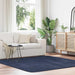 Hoogpolig vloerkleed NAVARRA 200x200 cm polyester marineblauw