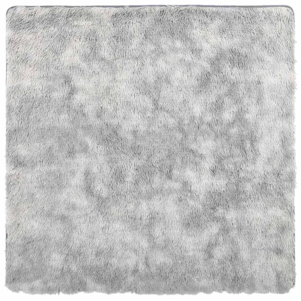 Hoogpolig vloerkleed NAVARRA 200x200 cm polyester zilvergrijs