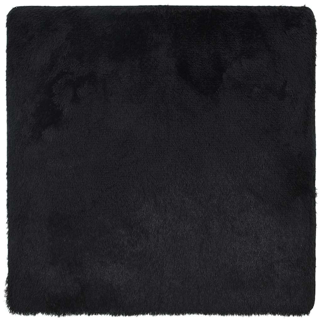Hoogpolig vloerkleed NAVARRA 240x240 cm polyester zwart