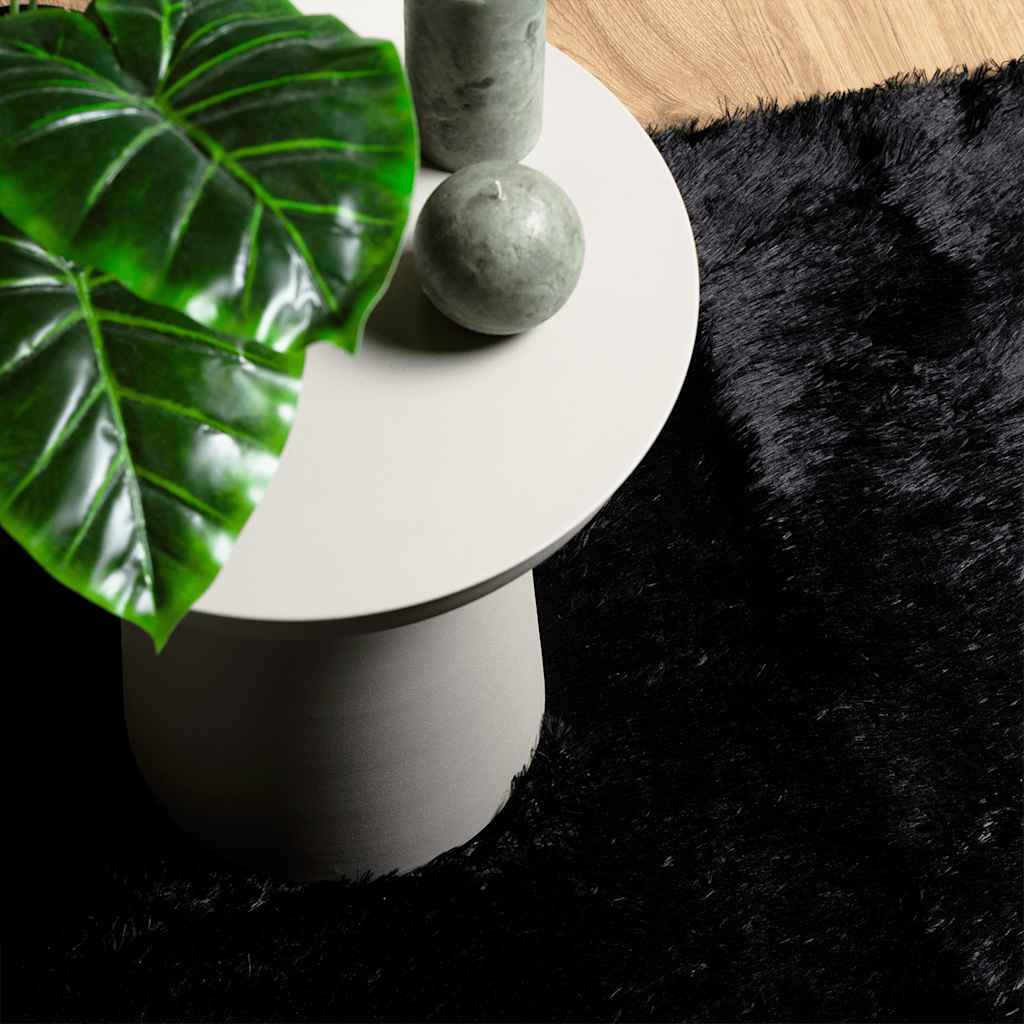 Hoogpolig vloerkleed NAVARRA 240x240 cm polyester zwart