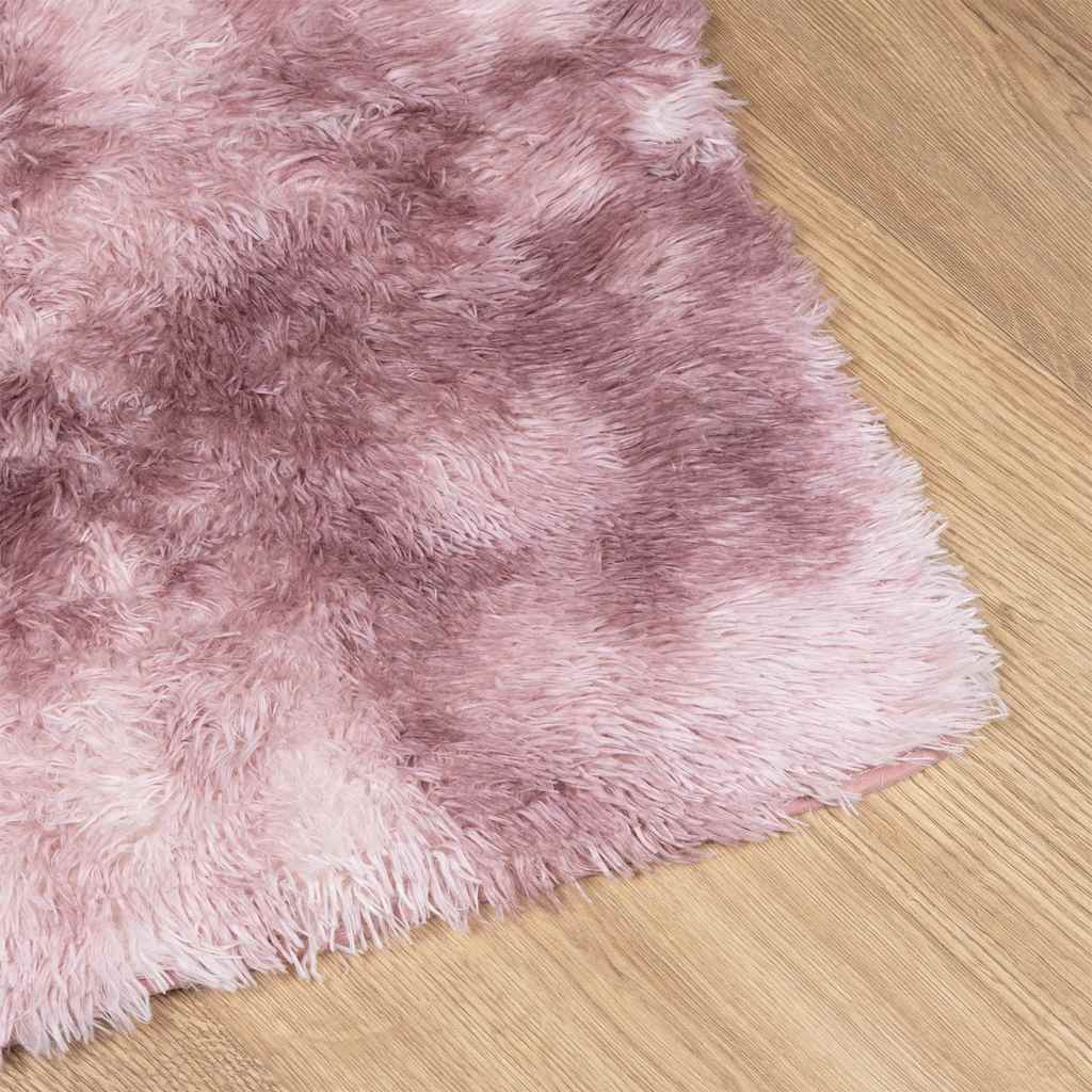 Hoogpolig vloerkleed NAVARRA 240x240 cm polyester stoffig roze