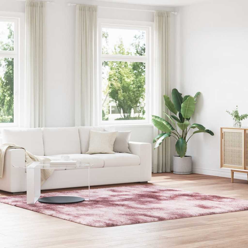 Hoogpolig vloerkleed NAVARRA 240x240 cm polyester stoffig roze