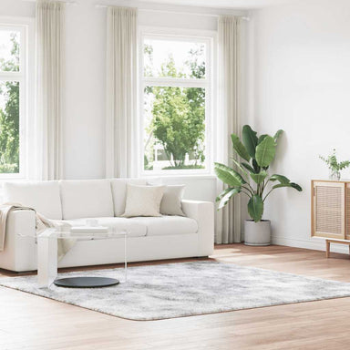 Hoogpolig vloerkleed NAVARRA 240x240 cm polyester zilvergrijs
