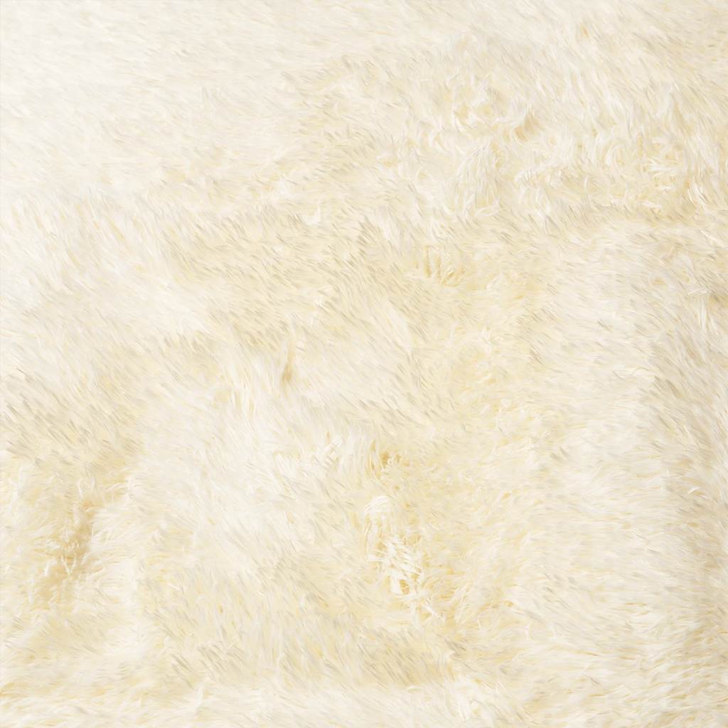 Hoogpolig vloerkleed NAVARRA 100x100 cm polyester crèmekleurig