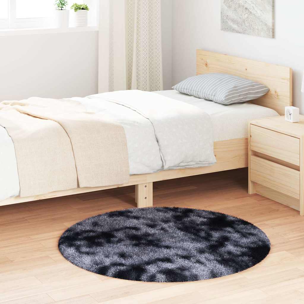 Hoogpolig vloerkleed NAVARRA 100x100 cm polyester donkergrijs