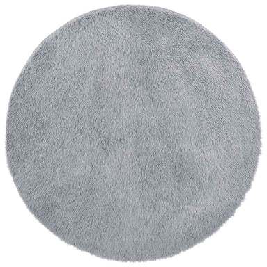 Hoogpolig vloerkleed NAVARRA 100x100 cm polyester lichtgrijs