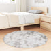 Hoogpolig vloerkleed NAVARRA 100x100 cm polyester lichtgrijs