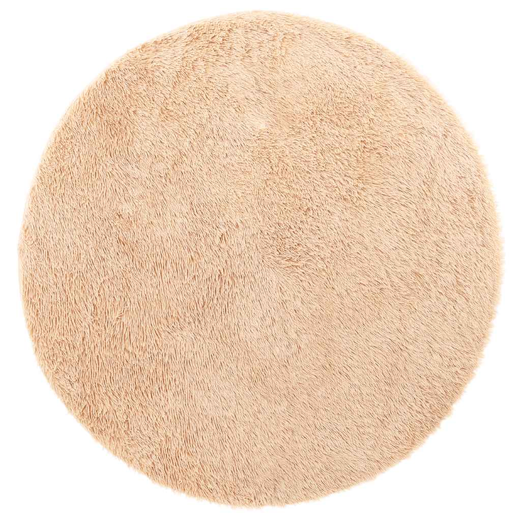Hoogpolig vloerkleed NAVARRA 120x120 cm polyester beige