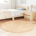 Hoogpolig vloerkleed NAVARRA 120x120 cm polyester beige