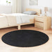 Hoogpolig vloerkleed NAVARRA 120x120 cm polyester zwart