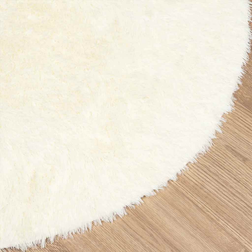 Hoogpolig vloerkleed NAVARRA 120x120 cm polyester crèmekleurig