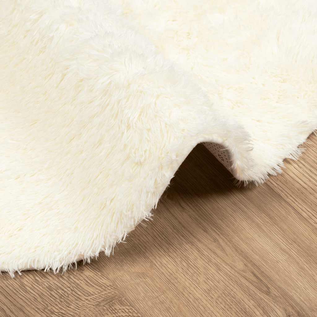 Hoogpolig vloerkleed NAVARRA 120x120 cm polyester crèmekleurig