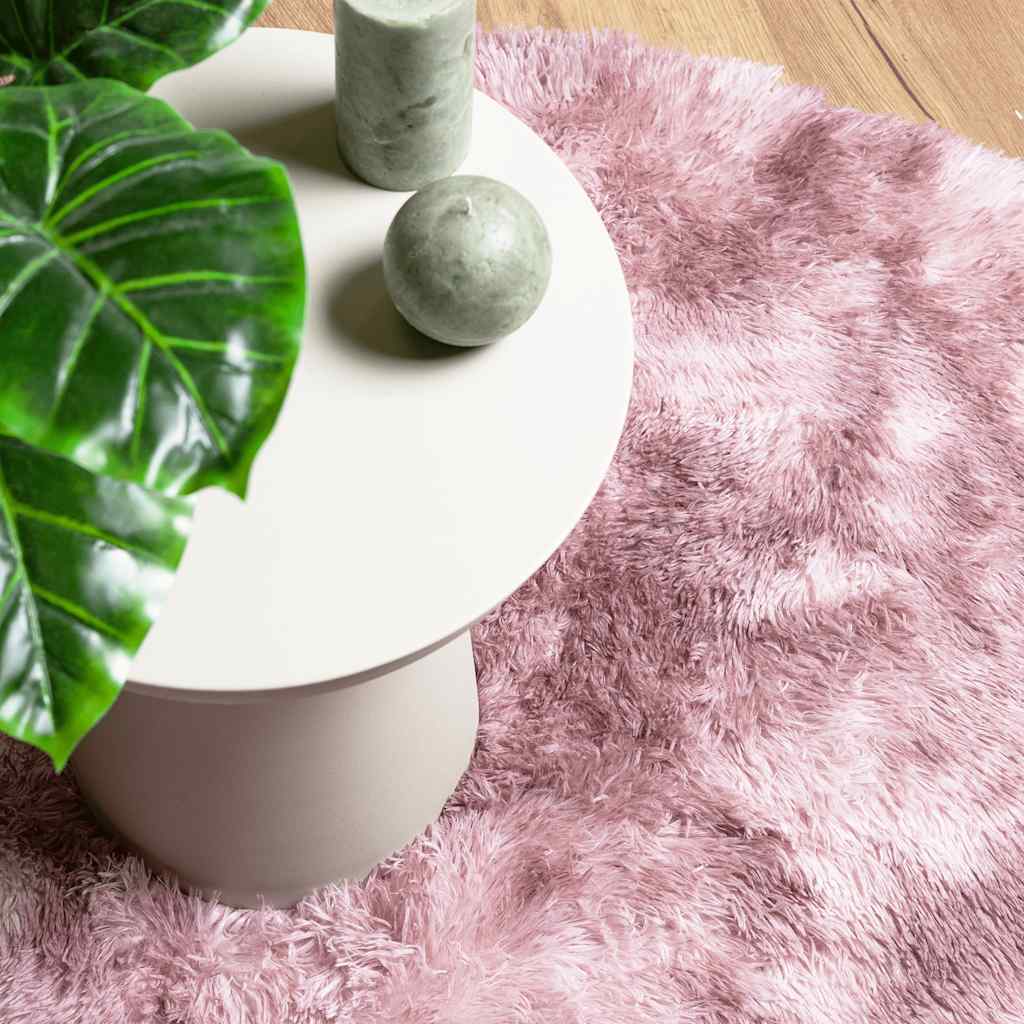 Hoogpolig vloerkleed NAVARRA 120x120 cm polyester stoffig roze