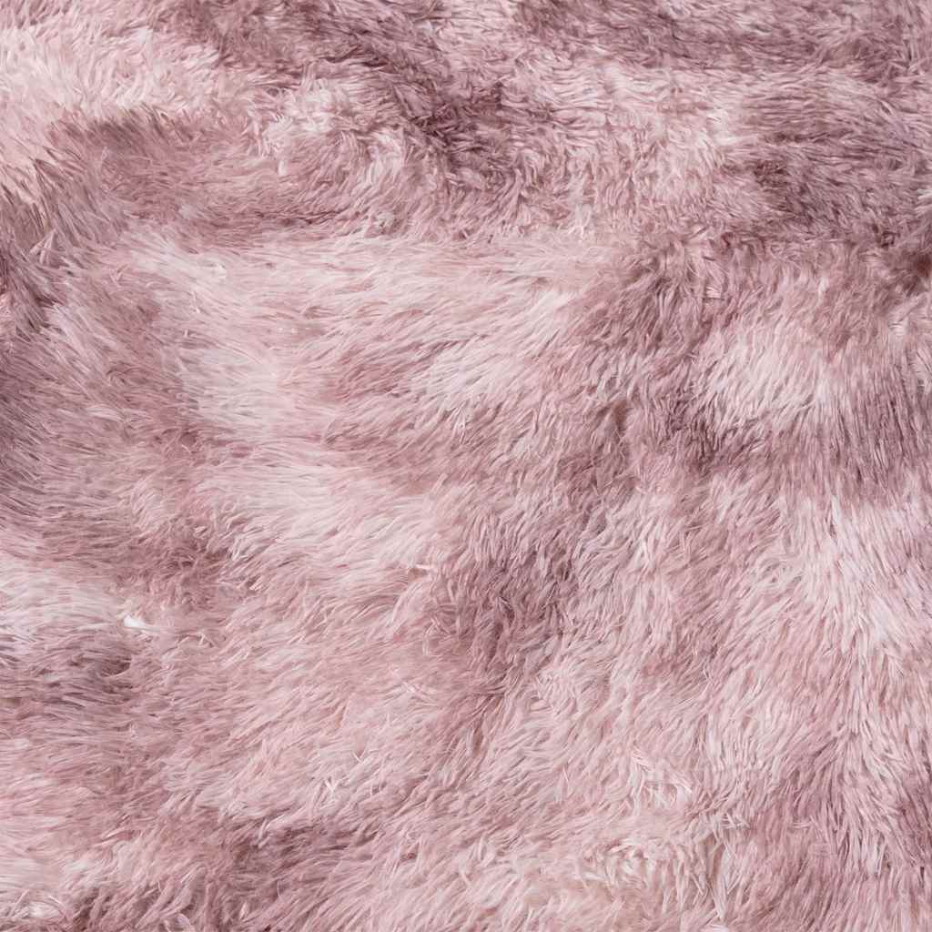 Hoogpolig vloerkleed NAVARRA 120x120 cm polyester stoffig roze