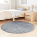 Hoogpolig vloerkleed NAVARRA 120x120 cm polyester lichtgrijs