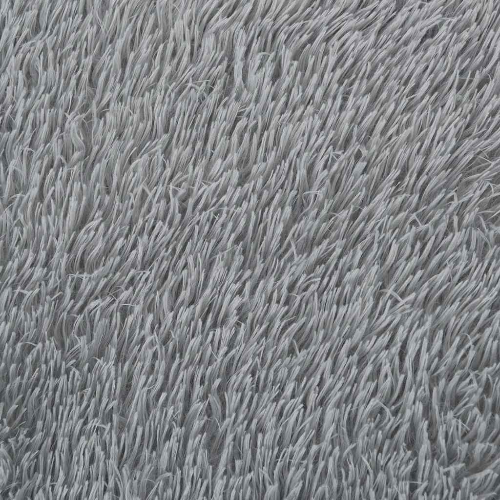 Hoogpolig vloerkleed NAVARRA 120x120 cm polyester lichtgrijs