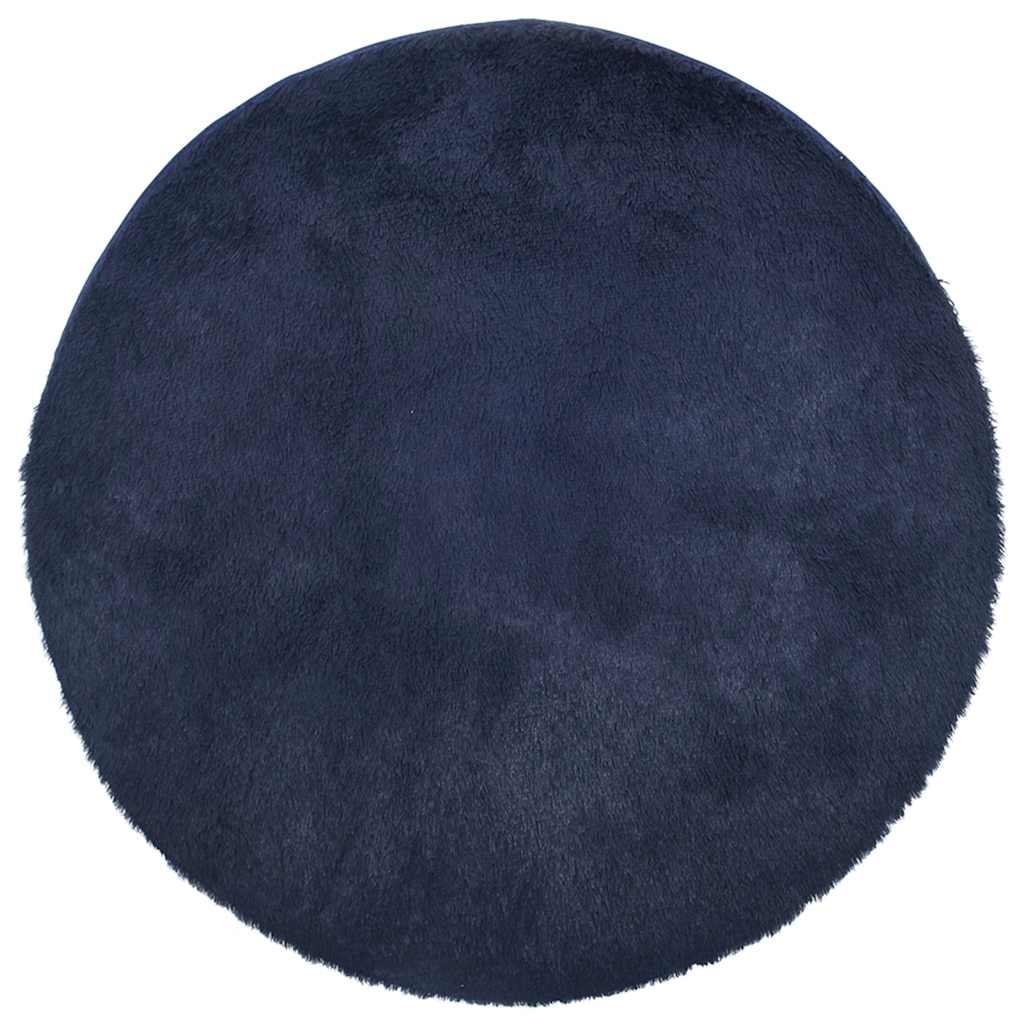 Hoogpolig vloerkleed NAVARRA 120x120 cm polyester marineblauw
