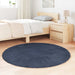 Hoogpolig vloerkleed NAVARRA 120x120 cm polyester marineblauw