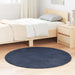 Hoogpolig vloerkleed NAVARRA 120x120 cm polyester marineblauw