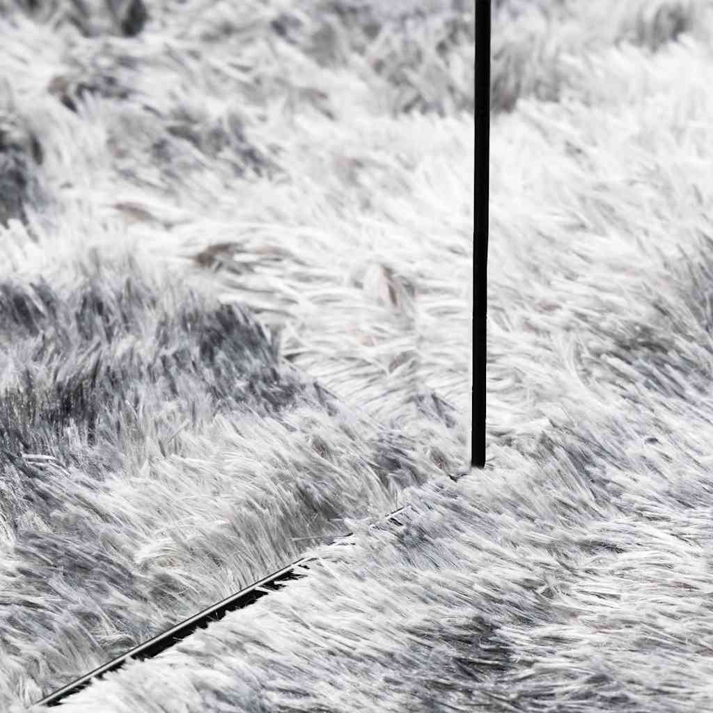 Hoogpolig vloerkleed NAVARRA 120x120 cm polyester zilvergrijs