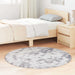 Hoogpolig vloerkleed NAVARRA 120x120 cm polyester zilvergrijs