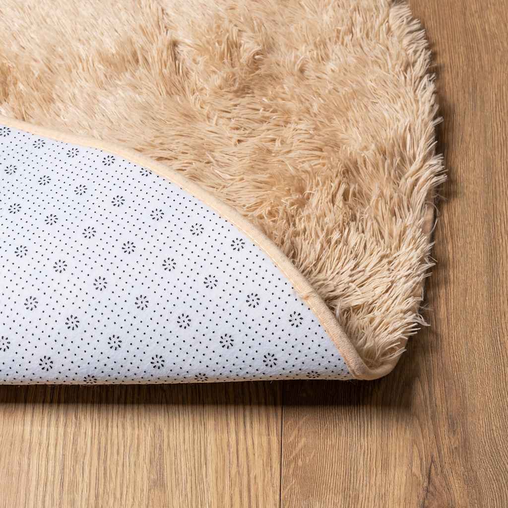 Hoogpolig vloerkleed NAVARRA 160x160 cm polyester beige