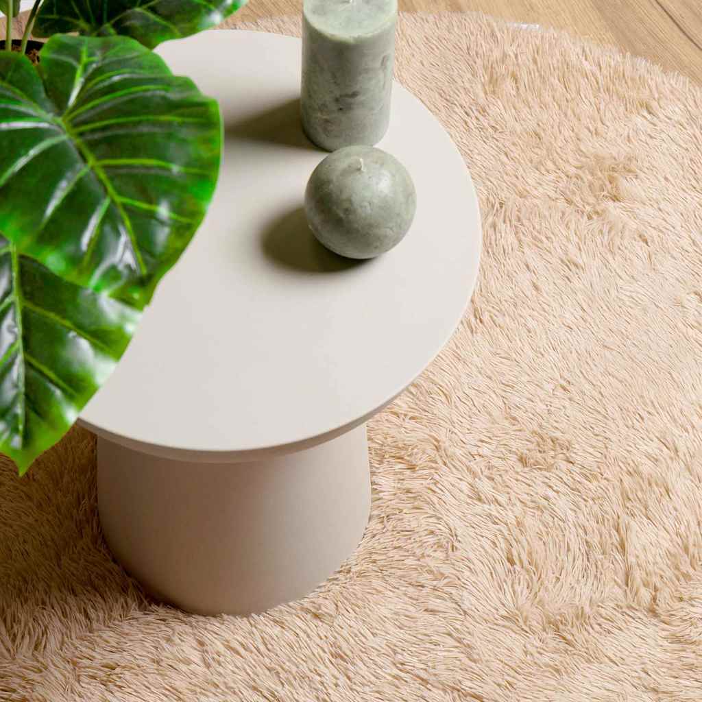 Hoogpolig vloerkleed NAVARRA 160x160 cm polyester beige
