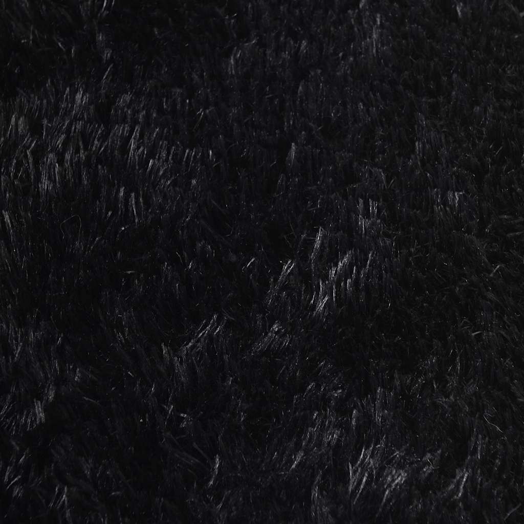 Hoogpolig vloerkleed NAVARRA 160x160 cm polyester zwart
