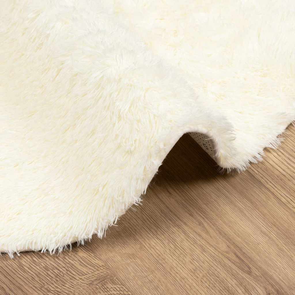 Hoogpolig vloerkleed NAVARRA 160x160 cm polyester crèmekleurig