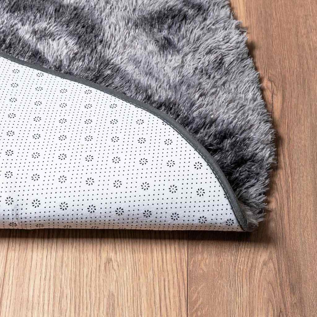 Hoogpolig vloerkleed NAVARRA 160x160 cm polyester donkergrijs