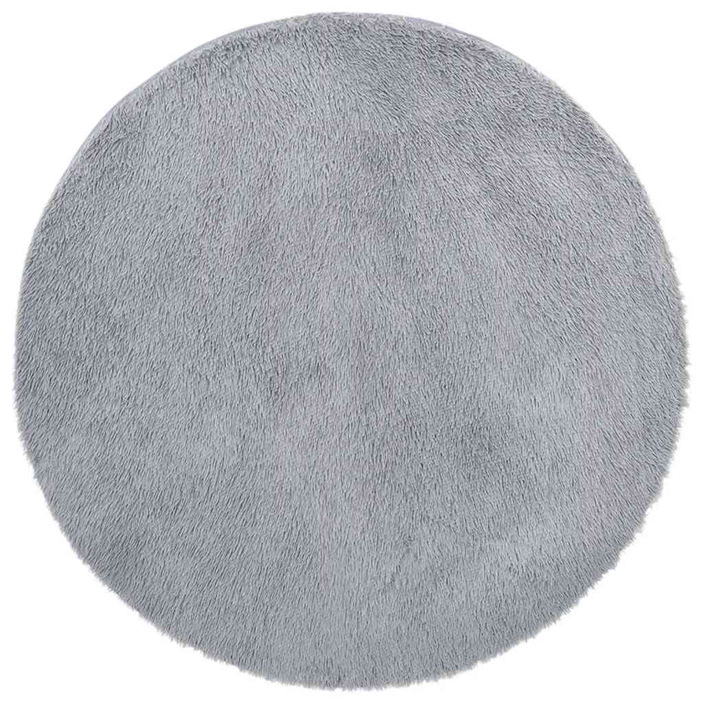 Hoogpolig vloerkleed NAVARRA 160x160 cm polyester lichtgrijs