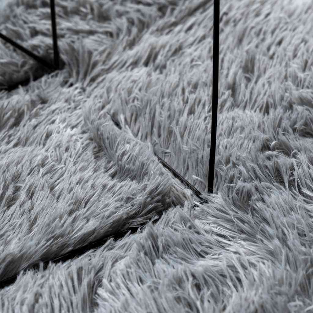 Hoogpolig vloerkleed NAVARRA 160x160 cm polyester lichtgrijs