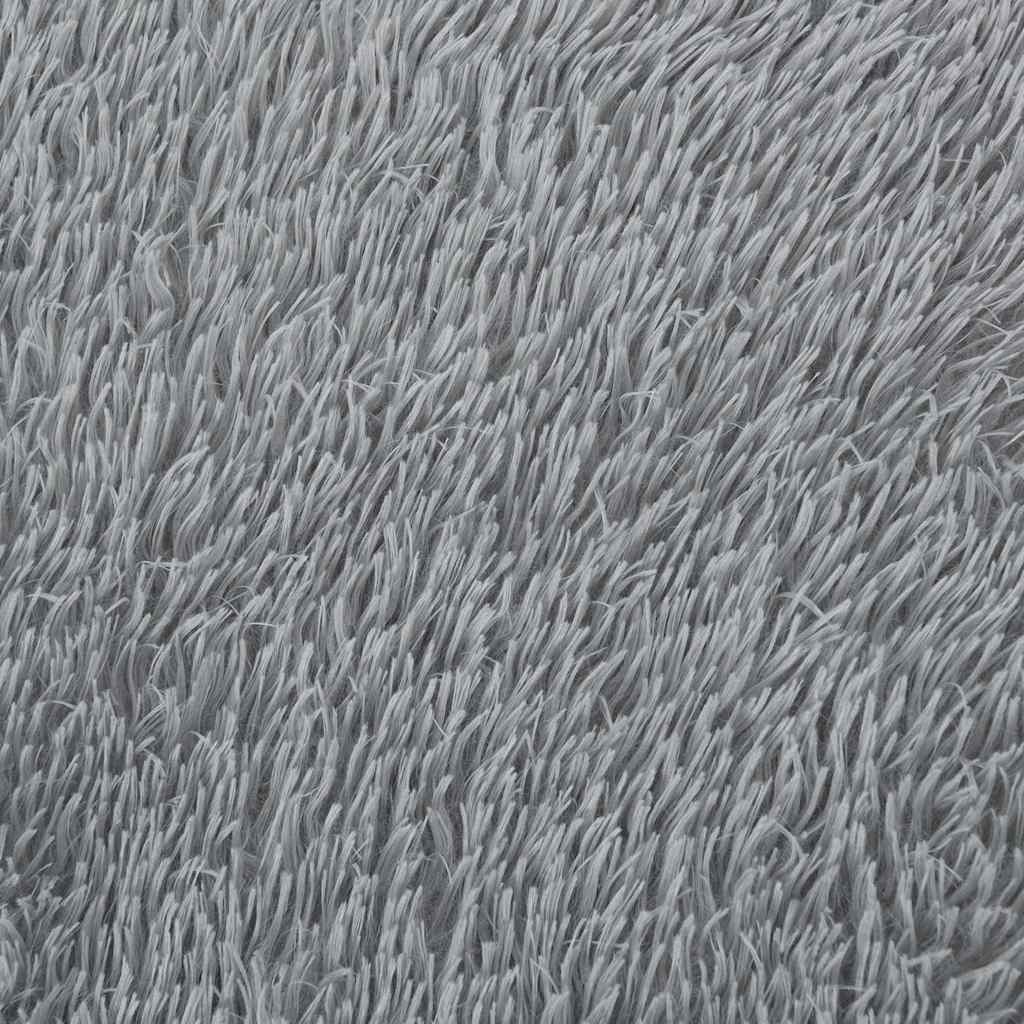 Hoogpolig vloerkleed NAVARRA 160x160 cm polyester lichtgrijs