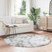 Hoogpolig vloerkleed NAVARRA 160x160 cm polyester zilvergrijs