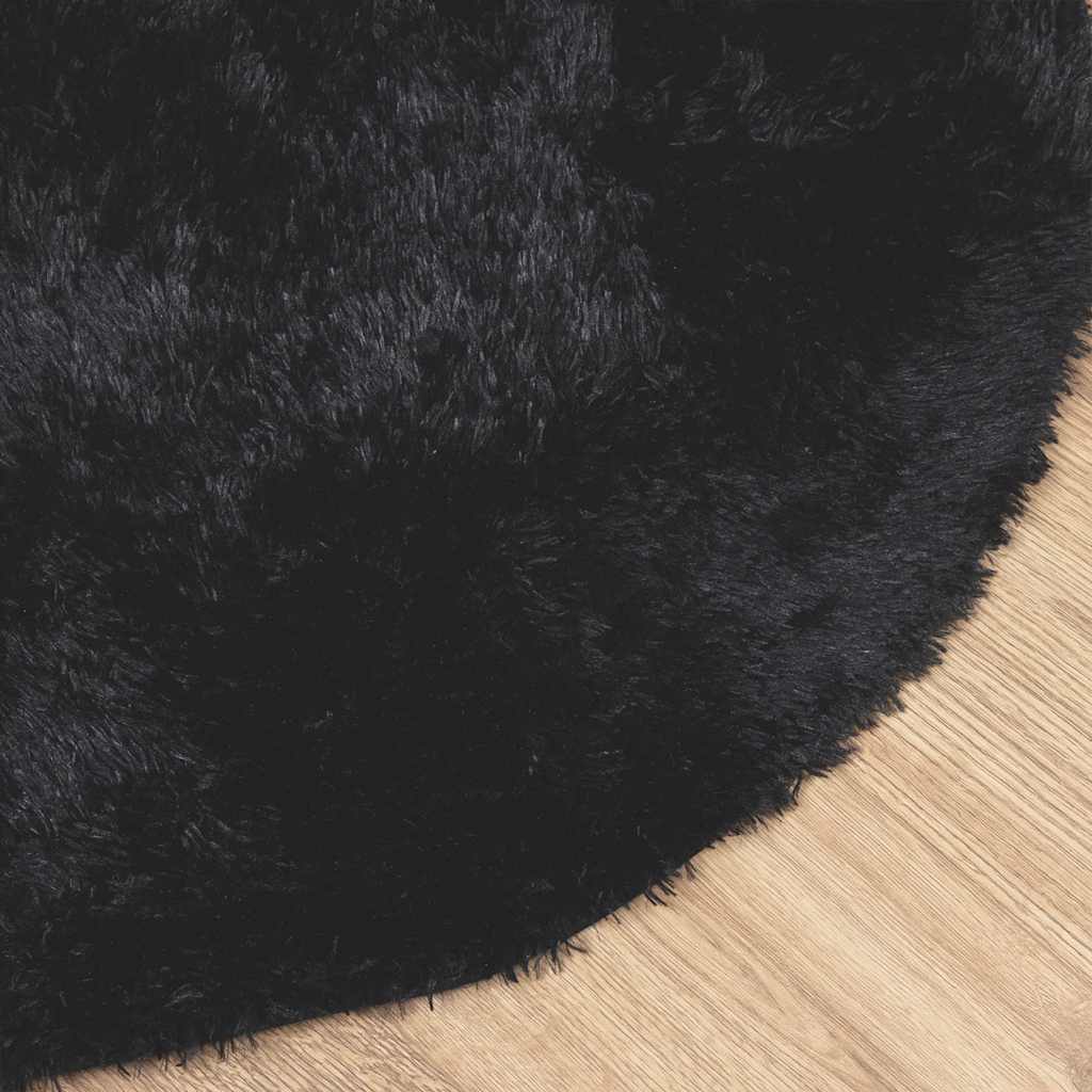 Hoogpolig vloerkleed NAVARRA 200x200 cm polyester zwart