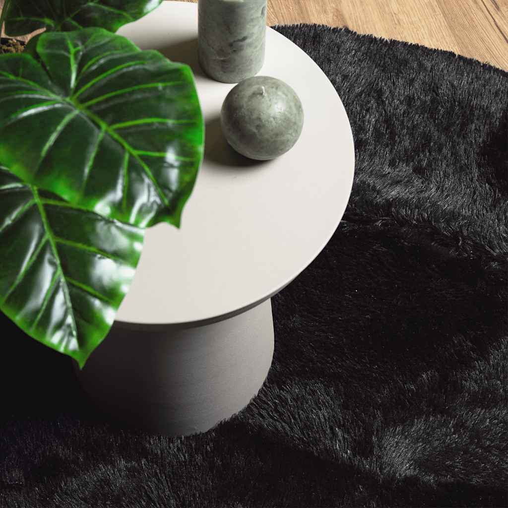 Hoogpolig vloerkleed NAVARRA 200x200 cm polyester zwart